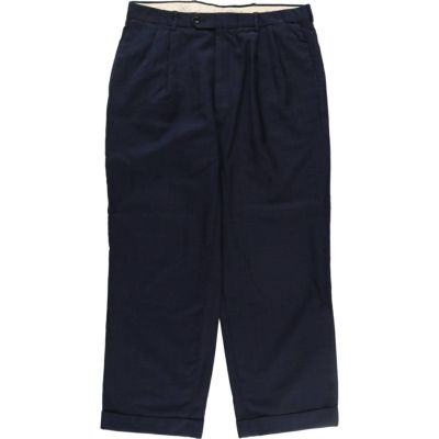 古着 チェック柄 ツータック スラックスパンツ メンズw32相当