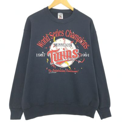 古着 90年代 フルーツオブザルーム FRUIT OF THE LOOM MLB MINNESOTA TWINS ミネソタツインズ プリントスウェットシャツ トレーナー USA製 メンズL相当 ヴィンテージ /eaa439887 【中古】 【240819】 ss2503_30