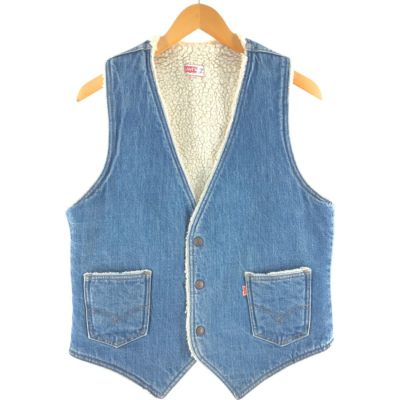 古着 70年代 リーバイス Levis オレンジタブ デニムボアベスト メンズM相当 ヴィンテージ /eaa523638 【中古】 【250222】