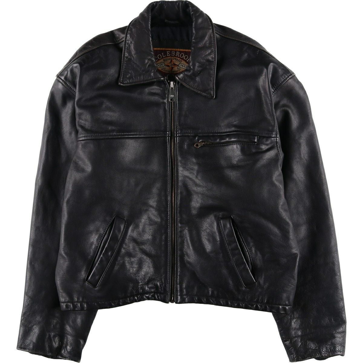 古着 COLEBROOK スイングトップタイプ 中綿入り レザーブルゾン メンズ