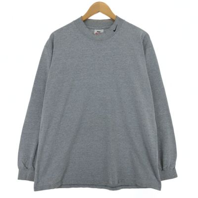 90s USA製 シングルステッチ NIKE 銀タグ ロングＴシャツ 長袖 90s NIKE ナイキ ロンT シャツ 白 ホワイト銀タグ 日本製 ロゴ