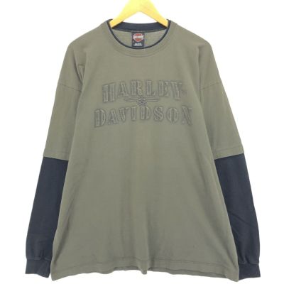 古着 00年代 ハーレーダビッドソン Harley-Davidson レイヤードタイプ ロングTシャツ ロンT USA製 メンズXXL相当 /eaa481018 【中古】 【240819】 ss2503_30