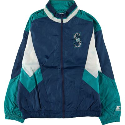 Majestic 90s~00s MLB S.マリナーズ 古着 プルジャケット Vintage Seattle Mariners Jersey Mens Large Navy Blue 90s