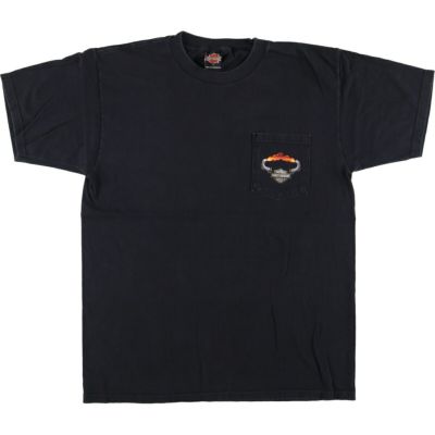 Harley Davidson ファイヤー　半袖tシャツ　usa製　フェード　黒 cfcf520b03f7862881b741bf2f8dfb