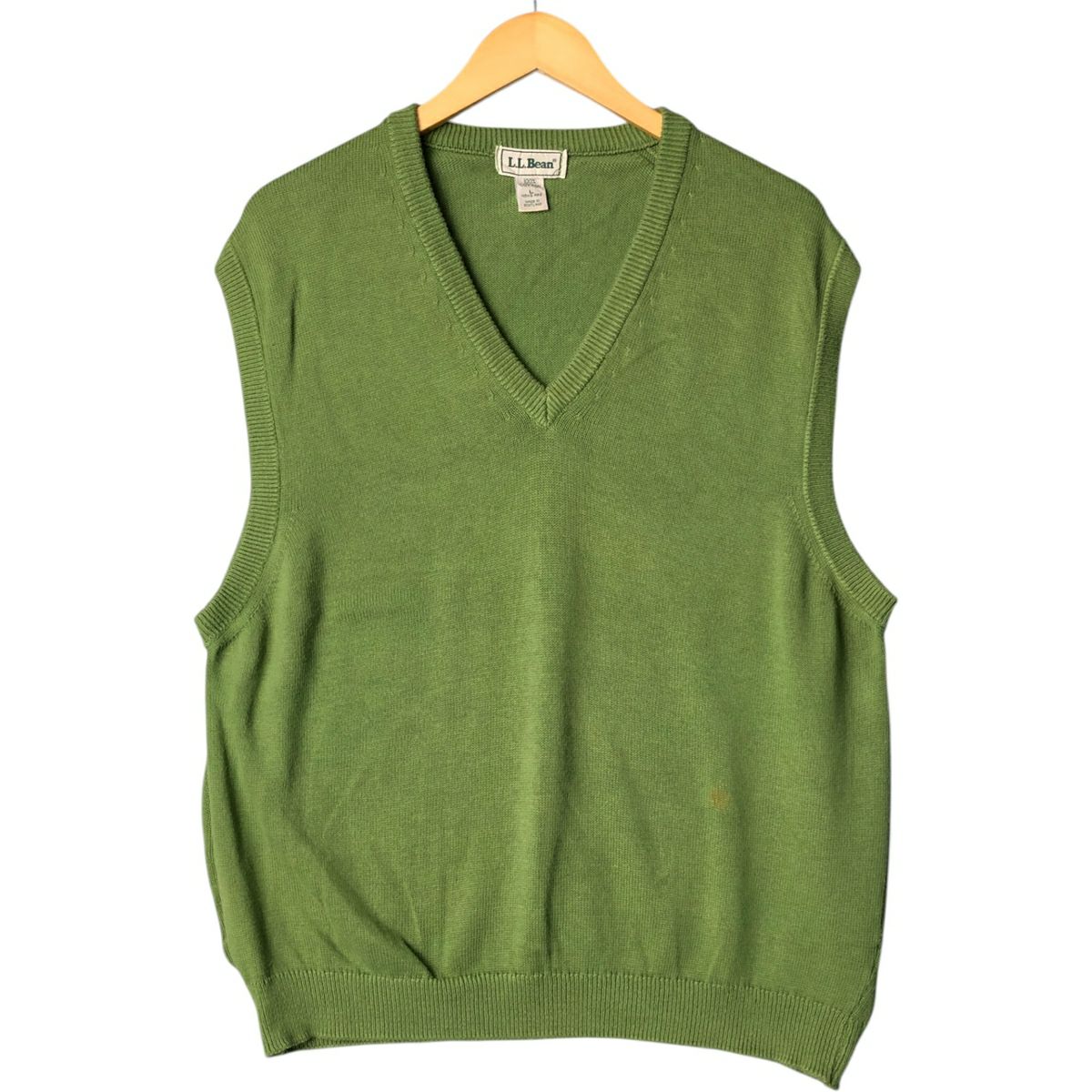 古着 90年代 エルエルビーン L.L.Bean Vネック コットンニットベスト