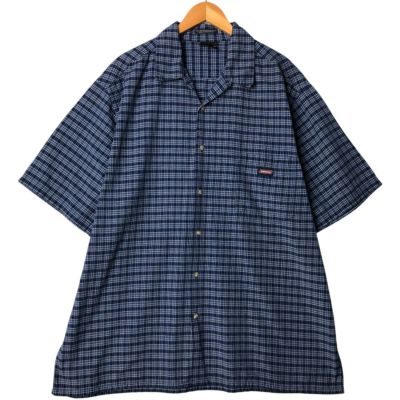 古着 ディッキーズ Dickies チェック柄 オープンカラー 半袖