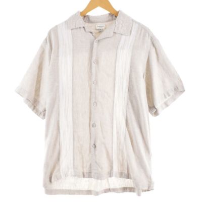 CHISPA ツートン 半袖 オープンカラー ポリシャツ ボックスシャツ メンズL /eaa336581