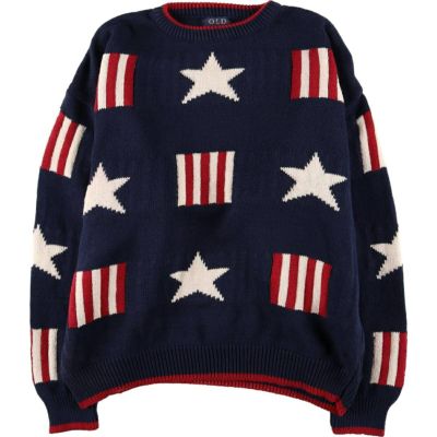古着 90年代 OLD GLORY 総柄 コットンニットセーター USA製 メンズXL相当 ヴィンテージ /eaa580872 【中古】 【250822】