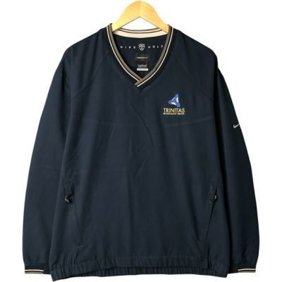 NIKE GOLF 00's ロゴ刺繍 良質生地 XLサイズ 古着プルジャケット 00s NIKE GOLF Logo Nylon Pullover Jacket 紺カーキ L ナイキ