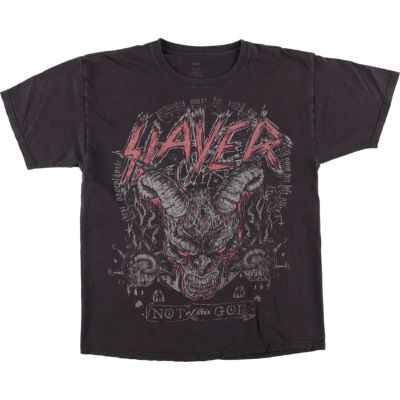SLAYER スレイヤー バンド Tシャツ HANES HanesヘインズSlayerスレイヤーバンドTシャツバンTデカプリント