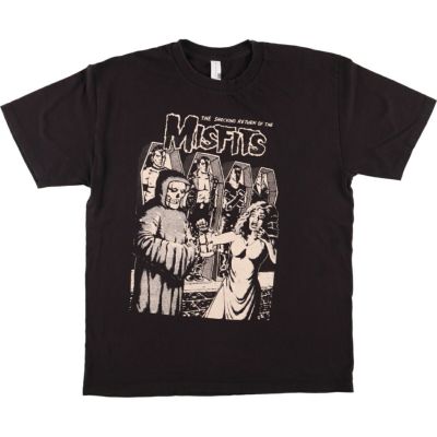 ミスフィッツ　アーティストTシャツ　黒　M　バンドグッズ　USA古着【4794】 古着 正規品 MISFITS ミスフィッツ バンド Tシャツ 黒 Mの通販
