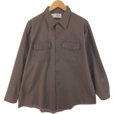 古着 80年代 ディッキーズ Dickies 長袖 ワークシャツ USA製 メンズM相当 ヴィンテージ /eaa521086 【中古】 【250228】