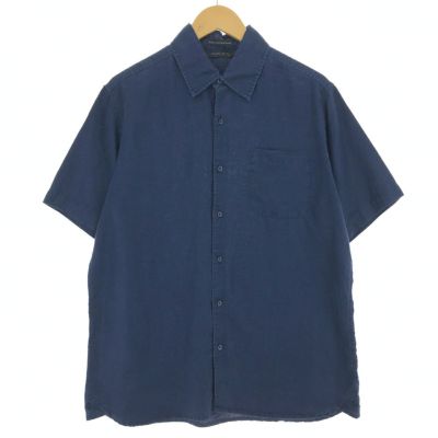 古着 MARTINIQUE オープンカラー 長袖 リネンシャツ レディースM