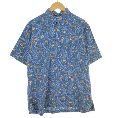古着 90年代 レインスプーナー REYNSPOONER 水着タグ ビキニタグ 総柄 プルオーバー ボタンダウン ハワイアンアロハシャツ メンズL相当 ヴィンテージ /eaa481629 【中古】 【240826】