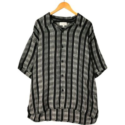 古着 90年代 GOOUCH 総柄 アート 半袖 シルクシャツ メンズL