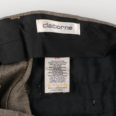 (古着)90〜00s claiborne ワイドリネンスラックス パンツ 古着)90〜00s claiborne ワイドリネンスラックス パンツ