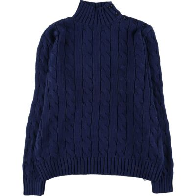 【新品未使用タグ付き】ラルフローレン ネイビー 半袖コットンニット S POLO RALPH LAUREN ポロラルフローレン 半袖ケーブルニット