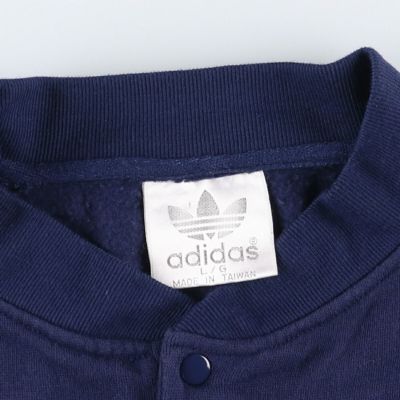 古着 80年代 アディダス adidas トレフォイルロゴ ハーフボタン