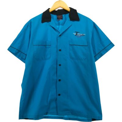 70s Hilton ボウリングシャツ検50s 60s vintage 古着 70s USA製 Hilton 豪華 チェーン 刺しゅう コットン