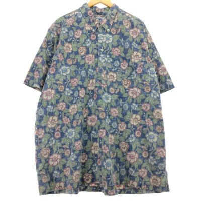 古着 90年代 レインスプーナー REYNSPOONER 水着タグ ビキニタグ 総柄 ボタニカル柄 プルオーバー ボタンダウン ハワイアンアロハシャツ メンズXXL相当 ヴィンテージ /eaa481818 【中古】 【240826】