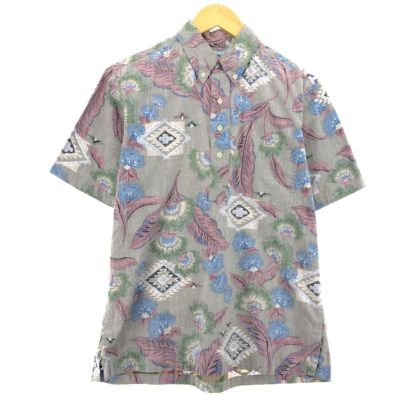 古着 90年代 レインスプーナー REYNSPOONER 水着タグ ビキニタグ 総柄 プルオーバー ボタンダウン ハワイアンアロハシャツ ハワイ製 メンズM相当 ヴィンテージ /eaa481634 【中古】 【240830】