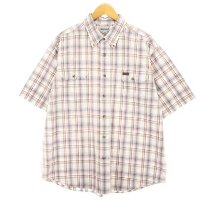 古着 カーハート Carhartt 半袖 コットン チェックシャツ メンズ