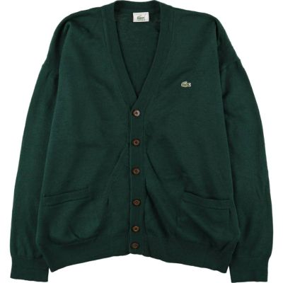 【70sフランス製】フレンチラコステ　ヴィンテージ　ウールニットカーディガン LACOSTE - 古着 70~80年代 ラコステ LACOSTE CHEMISE フレンチ