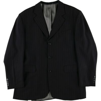 古着 イヴサンローラン Yves Saint Laurent POUR HOMME プールオム ストライプ柄 ウールテーラードジャケット メンズL相当  /evb006279 【中古】 【240831】 ss2412_10 | 古着屋JAM（ジャム）