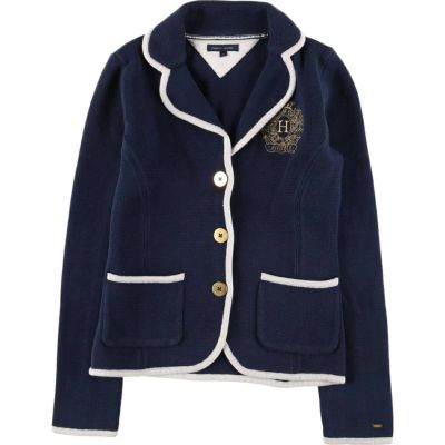 古着 トミーヒルフィガー TOMMY HILFIGER コットンニット テーラードジャケット レディースS相当 /eaa525600 【中古】 【250306】 【Elulu/エルル】