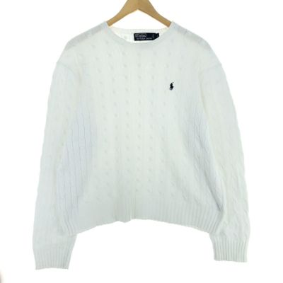 RALPH LAUREN シルク100%ケーブルニットジレ　ビッグカラー　L RALPH LAUREN シルク100%ケーブルニットジレビッグカラーL