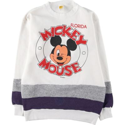 古着 ～80年代 ベルバシーン VELVA SHEEN MICKEY MOUSE ミッキーマウス キャラクタースウェットシャツ トレーナー USA製 メンズM相当 ヴィンテージ /eaa522607 【中古】 【250306】