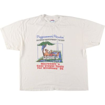 古着 90年代 ヘインズ Hanes Microsoft マイクロソフト アドバタイジングTシャツ メンズXL相当 ヴィンテージ /eaa478496 【中古】 【240901】