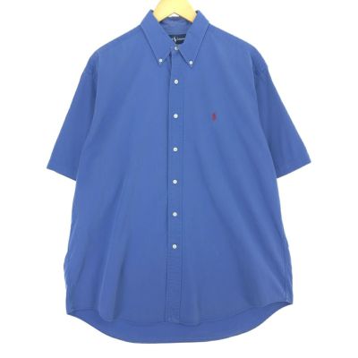 『美品』ラルフローレン 現行QRタグ リネン半袖ボタンダウンシャツ ブルー M 美品』ラルフローレン 現行QRタグ リネン半袖ボタンダウンシャツ