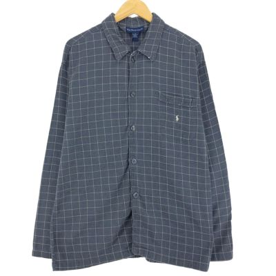 古着 ラルフローレン RALPH LAUREN POLO RALPH LAUREN チェック柄 長袖 パジャマシャツ メンズL