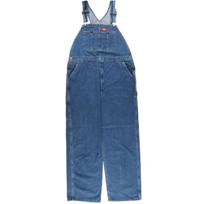 Dickies 濃紺デニムオーバーオール/超ビッグサイズ 古着/実寸W60L31 Dickies 濃紺デニムオーバーオール/超ビッグサイズ 古着/実寸