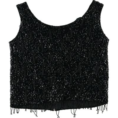 古着 50～60年代 スパンコール ビーズ刺繍 タンクトップ