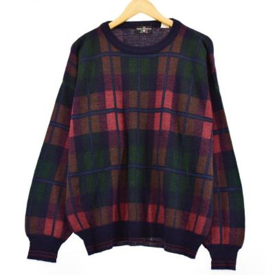 古着 THE ITALIAN SWEATER CO. 総柄 アクリルニットセーター