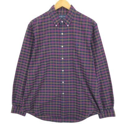 古着 ラルフローレン Ralph Lauren CUSTOM FIT 長袖 ボタンダウンチェックシャツ メンズL相当 /eaa486072 【中古】 【240902】 ss2501_30