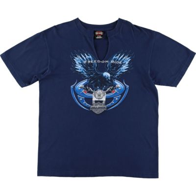 古着 ハーレーダビッドソン Harley-Davidson 鷲柄 イーグル柄 カットオフ モーターサイクル バイクTシャツ レディースL相当 /eaa481859 【中古】 【240902】 【Elulu/エルル】
