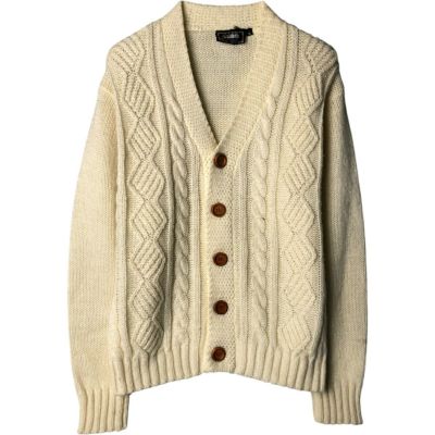 古着 70年代 キャンパス CAMPUS リブ編み アクリルニットカーディガン