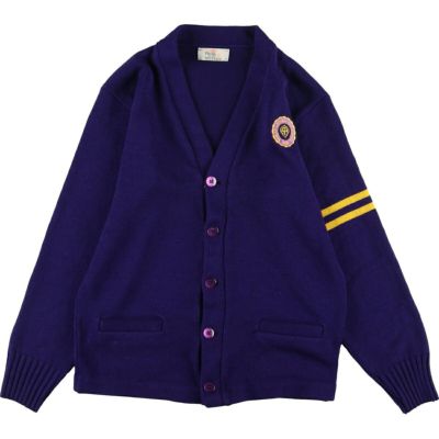 古着 60年代 LETTER SWEATER SHOP ウールレタードニットカーディガン