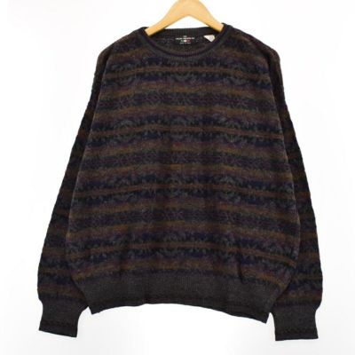 古着 THE ITALIAN SWEATER CO. 総柄 アクリルニットセーター