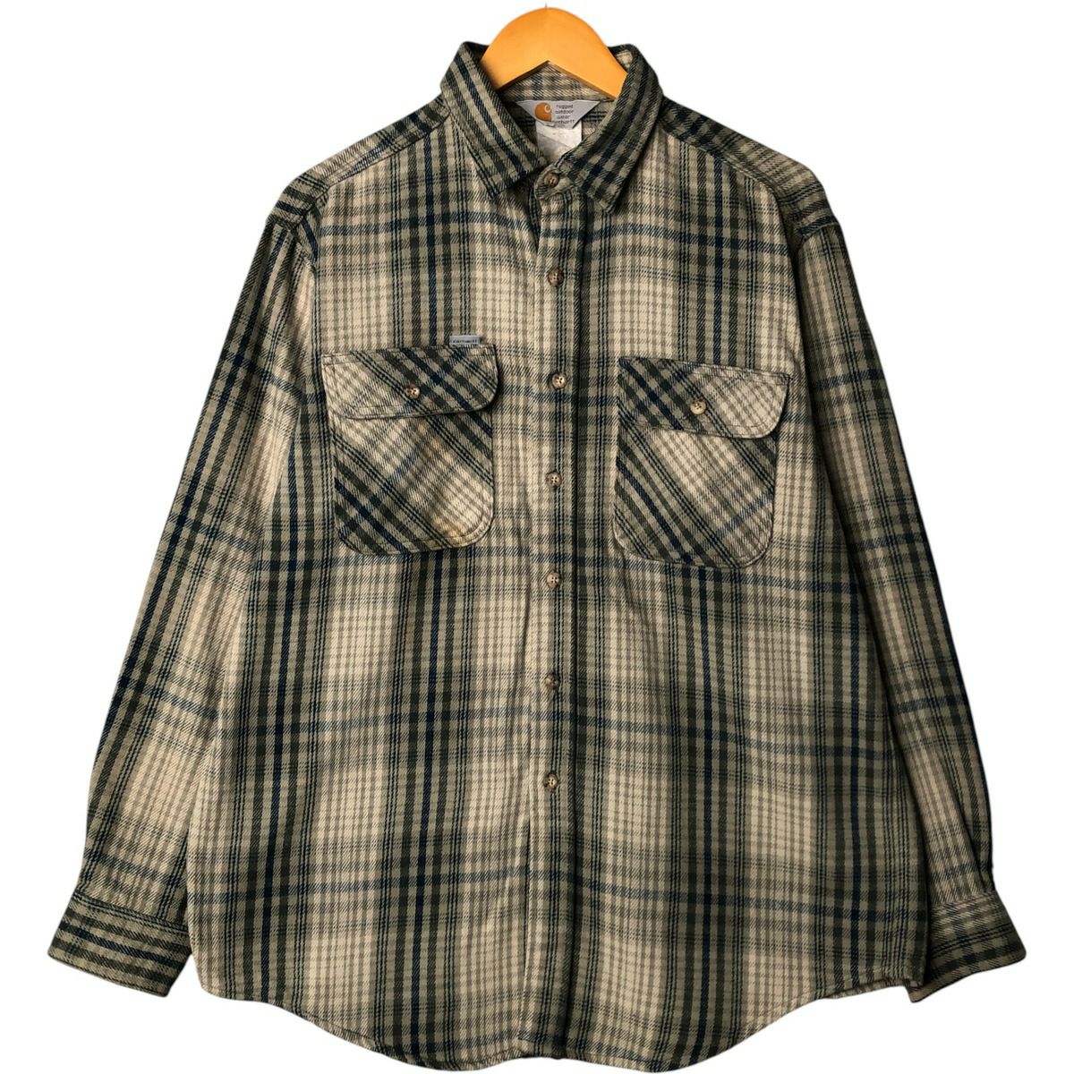 古着 90年代 カーハート Carhartt オンブレチェック 長袖 フランネル