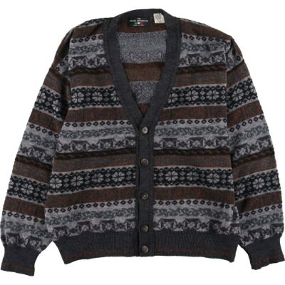 古着 THE ITALIAN SWEATER CO 総柄 ウールニットカーディガン 