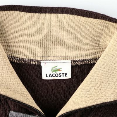 古着 ラコステ LACOSTE ウールニットハーフジップセーター 7 メンズXL