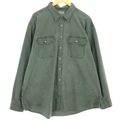 グッドカラー00sビンテージLLBeanエルエルビーン長袖コットンシャツ水色L-REGアメカジアウトドアストリートオールコットンh23677 L.L.Bean - 90s USA製 エルエルビーン コットン シャモア クロス