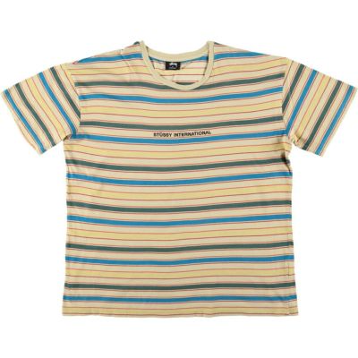 90's STUSSYステューシー ロンT USA製ブルー Xレッド/イエロー 00s