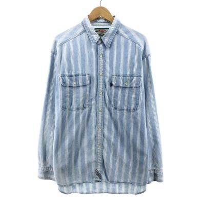 古着 90年代 リーバイス Levi's 長袖 コットンストライプシャツ メンズXL ヴィンテージ /eaa378532 【中古】 【231015】