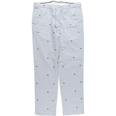 90s ラルフローレン　シアサッカー　ボトム　パンツ　ストライプ　レア　古着　白 Ralph Lauren - 90s ポロ ラルフローレン シアサッカー