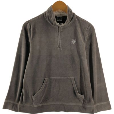 期間限定30％OFF! 古着 GIA DOLCE ベロア ハーフジップスウェットシャツ トレーナー+スウェット